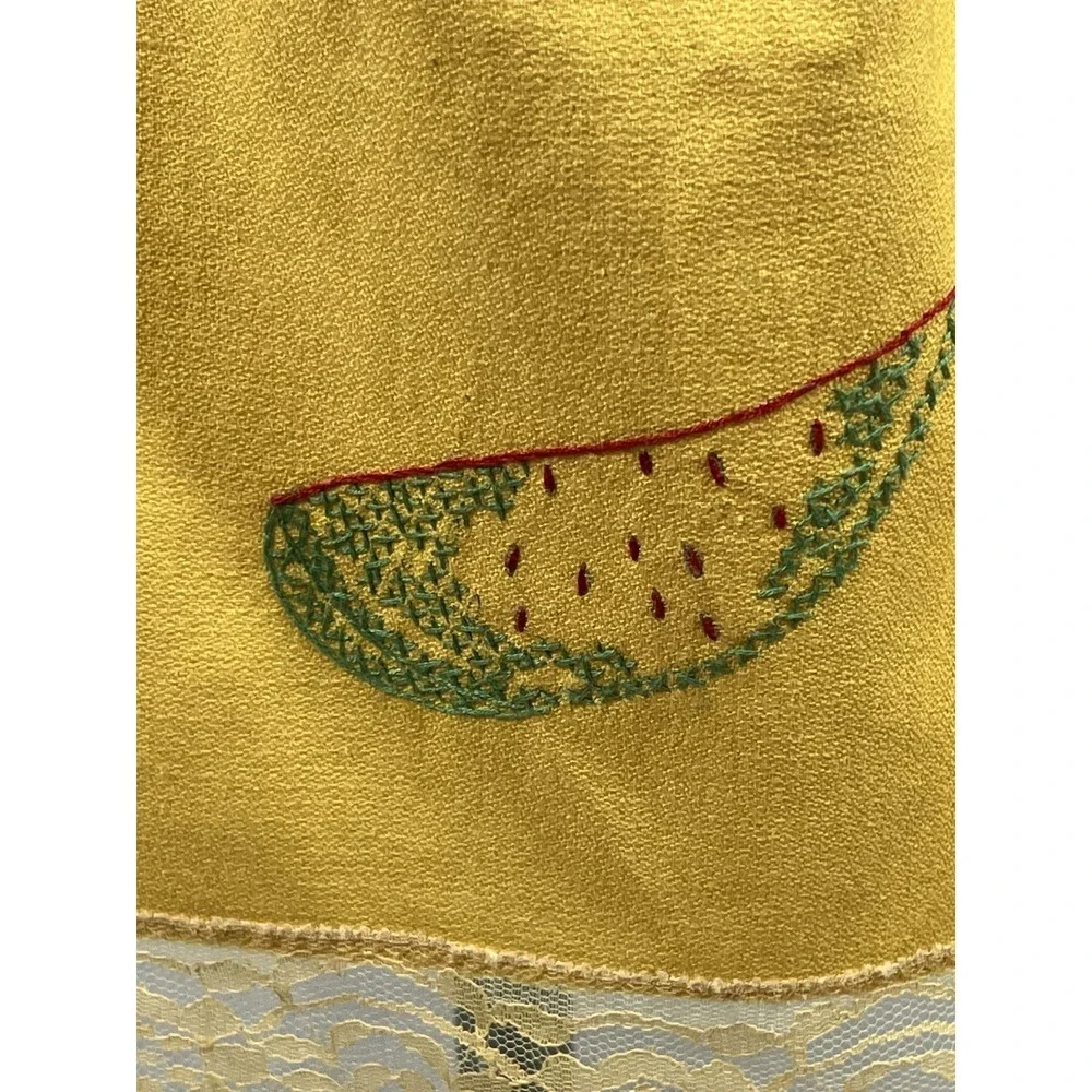 Vintage Embroidered Floral Apron‎ Lace Cottagecore Farmhouse Kitchen